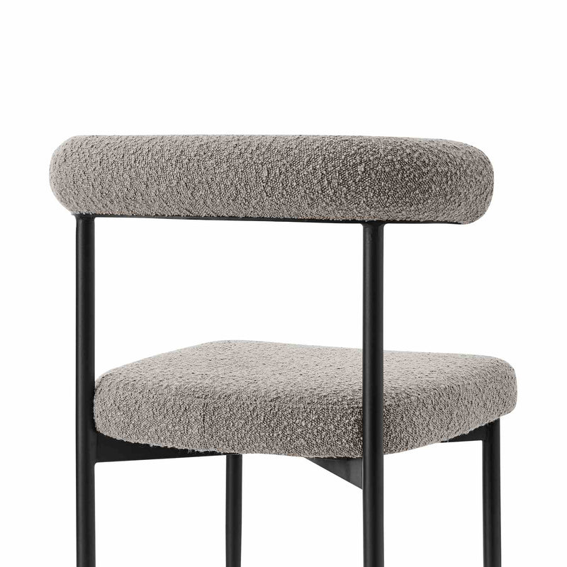 Shannon Dining Chair with Matte Black Iron and Thundercloud Gray Fabric - Set of 2 - Furniture City (CA)l