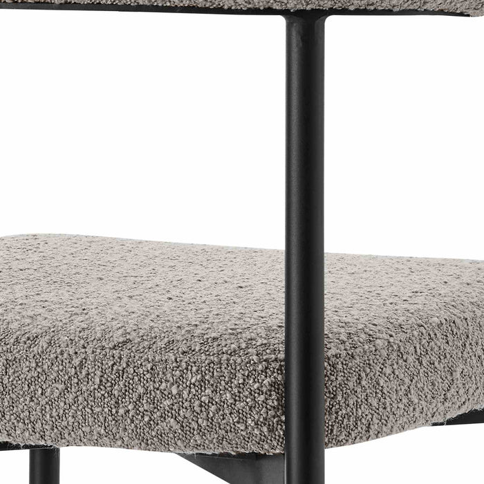 Shannon Dining Chair with Matte Black Iron and Thundercloud Gray Fabric - Set of 2