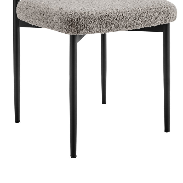 Shannon Dining Chair with Matte Black Iron and Thundercloud Gray Fabric - Set of 2