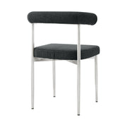 Shannon Dining Chair with Brushed Stainless Steel and Charcoal Fabric - Set of 2 - Furniture City (CA)l
