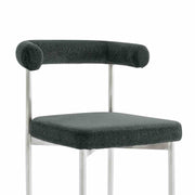 Shannon Dining Chair with Brushed Stainless Steel and Charcoal Fabric - Set of 2 - Furniture City (CA)l