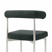 Shannon Dining Chair with Brushed Stainless Steel and Charcoal Fabric - Set of 2 - Furniture City (CA)l