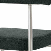 Shannon Dining Chair with Brushed Stainless Steel and Charcoal Fabric - Set of 2 - Furniture City (CA)l