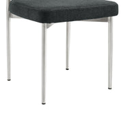 Shannon Dining Chair with Brushed Stainless Steel and Charcoal Fabric - Set of 2 - Furniture City (CA)l