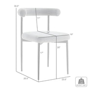Shannon Dining Chair with Brushed Stainless Steel and Light Gray Fabric - Set of 2 - Furniture City (CA)l