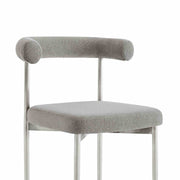 Shannon Dining Chair with Brushed Stainless Steel and Light Gray Fabric - Set of 2 - Furniture City (CA)l