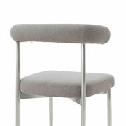 Shannon Dining Chair with Brushed Stainless Steel and Light Gray Fabric - Set of 2 - Furniture City (CA)l