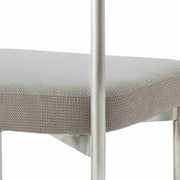 Shannon Dining Chair with Brushed Stainless Steel and Light Gray Fabric - Set of 2 - Furniture City (CA)l