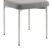 Shannon Dining Chair with Brushed Stainless Steel and Light Gray Fabric - Set of 2 - Furniture City (CA)l