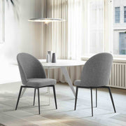 Sunny Swivel Gray Fabric and Metal Dining Room Chairs - Set of 2 - Furniture City (CA)l