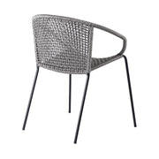 Snack Indoor Outdoor Stackable Steel Dining Chair with Gray Rope - Set of 2 - Furniture City (CA)l