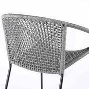 Snack Indoor Outdoor Stackable Steel Dining Chair with Gray Rope - Set of 2 - Furniture City (CA)l