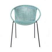 Snack Indoor Outdoor Stackable Steel Dining Chair with Wasabi Rope - Set of 2 - Furniture City (CA)l