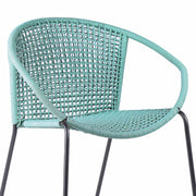 Snack Indoor Outdoor Stackable Steel Dining Chair with Wasabi Rope - Set of 2 - Furniture City (CA)l