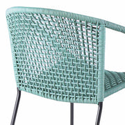 Snack Indoor Outdoor Stackable Steel Dining Chair with Wasabi Rope - Set of 2 - Furniture City (CA)l