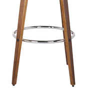 Sonia 30" Bar Height Swivel Brown Faux Leather and Walnut Wood Bar Stool - Furniture City (CA)l
