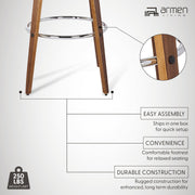 Sonia 26" Counter Height Swivel Cream Faux Leather and Walnut Wood Bar Stool - Furniture City (CA)l