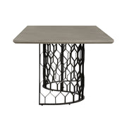 Solange Concrete and Black Metal Rectangular Dining Table - Furniture City (CA)l
