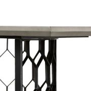 Solange Concrete and Black Metal Rectangular Dining Table - Furniture City (CA)l