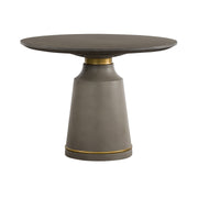 Pinni Gray Concrete Round Dining Table with Bronze Painted Accent - Furniture City (CA)l