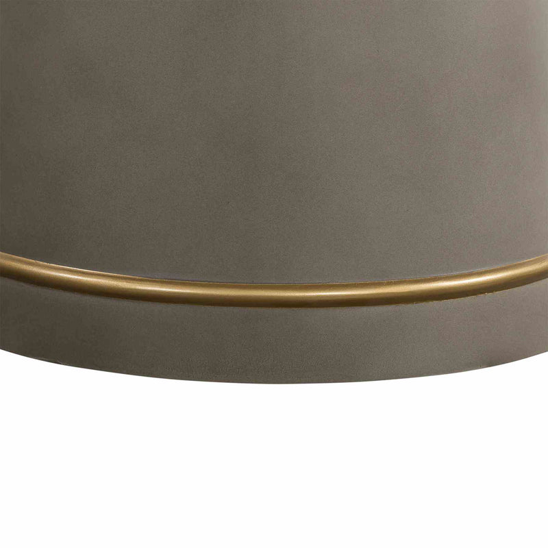 Pinni Gray Concrete Round Dining Table with Bronze Painted Accent - Furniture City (CA)l