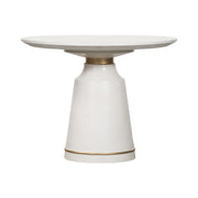 Pinni White Concrete Round Dining Table with Bronze Painted Accent - Furniture City (CA)l
