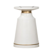 Pinni White Concrete Round Dining Table with Bronze Painted Accent - Furniture City (CA)l