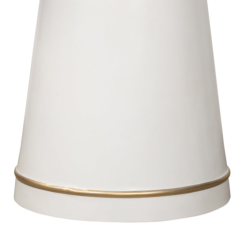 Pinni White Concrete Round Dining Table with Bronze Painted Accent - Furniture City (CA)l