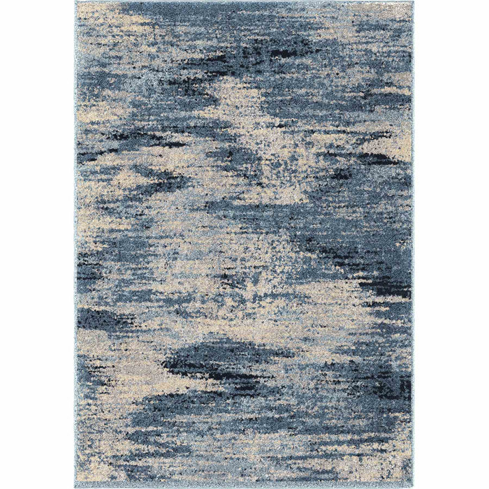 Spartan Contemporary 8x10 Area Rug in Cream/Blue