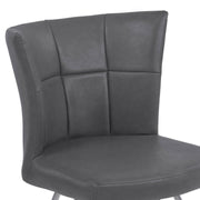 Spago Contemporary Dining Chair in Vintage Gray Faux Leather with Brushed Stainless Steel Finish - Set of 2 - Furniture City (CA)l