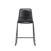 Shasta 26" Outdoor Metal and Black Rope Stackable Counter Stool - Furniture City (CA)l