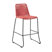 Shasta 30" and 26" Outdoor Metal and Rope Stackable Barstool - Furniture City (CA)l