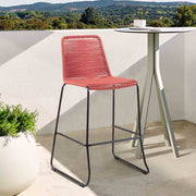Shasta 30" and 26" Outdoor Metal and Rope Stackable Barstool - Furniture City (CA)l