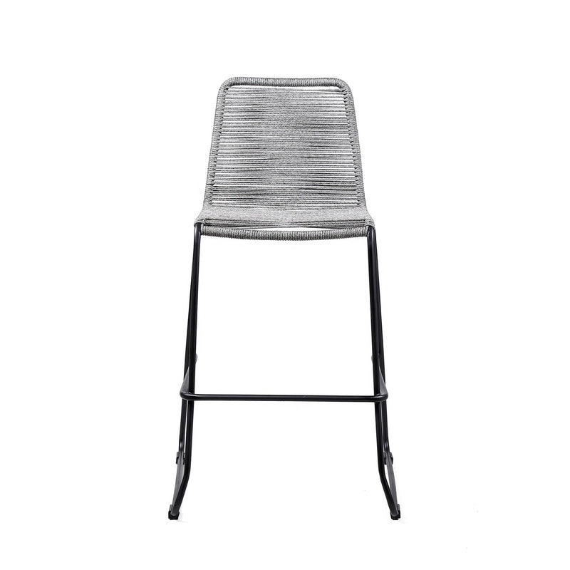 Shasta 26" Outdoor Metal and Gray Rope Stackable Counter Stool - Furniture City (CA)l