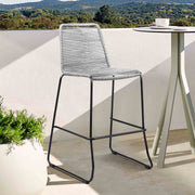 Shasta 26" Outdoor Metal and Gray Rope Stackable Counter Stool - Furniture City (CA)l