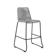 Shasta 30" Outdoor Metal and Gray Rope Stackable Barstool - Furniture City (CA)l