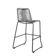 Shasta 30" Outdoor Metal and Gray Rope Stackable Barstool - Furniture City (CA)l