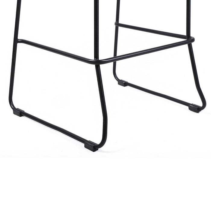 Shasta 30" Outdoor Metal and Gray Rope Stackable Barstool
