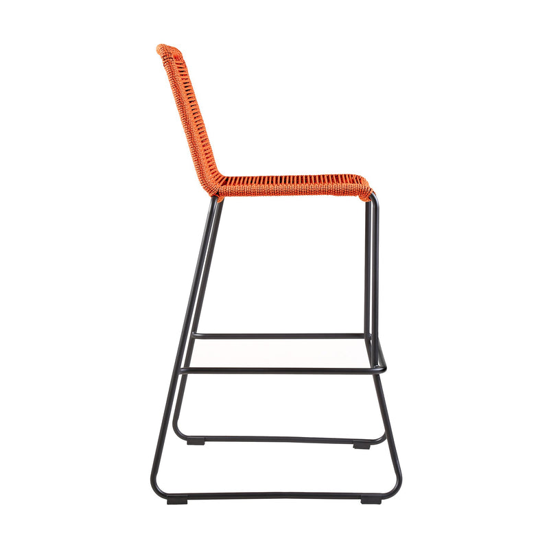 Shasta 30" and 26" Outdoor Metal and Rope Stackable Barstool - Furniture City (CA)l