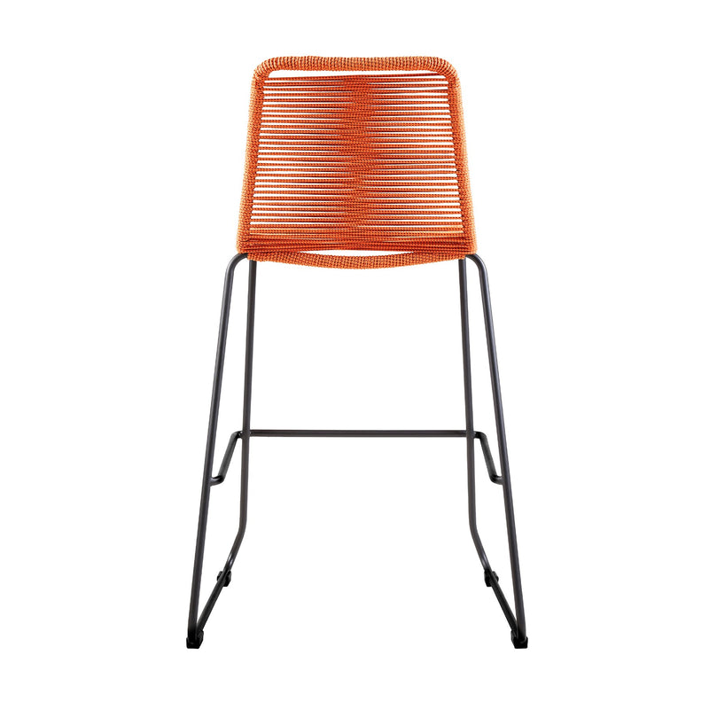 Shasta 30" and 26" Outdoor Metal and Rope Stackable Barstool - Furniture City (CA)l