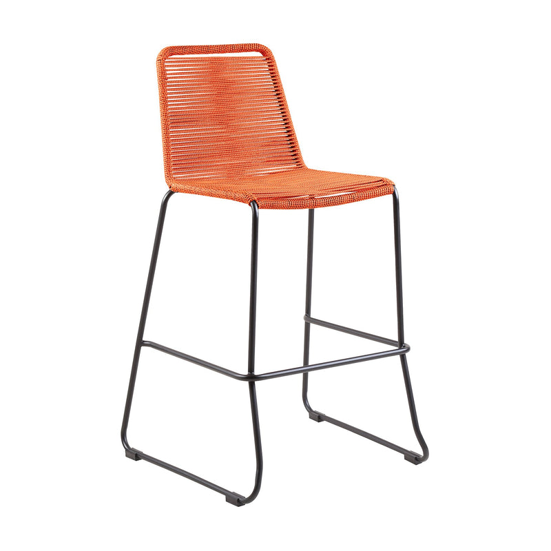 Shasta 30" and 26" Outdoor Metal and Rope Stackable Barstool - Furniture City (CA)l