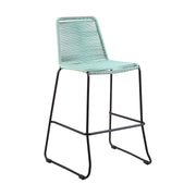 Shasta 30" and 26" Outdoor Metal and Rope Stackable Barstool - Furniture City (CA)l