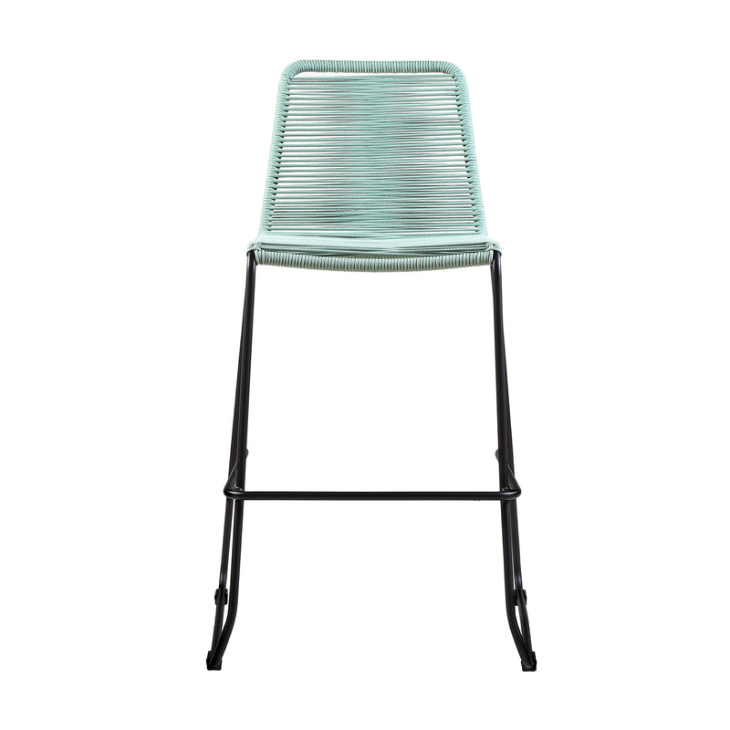 Shasta 30" and 26" Outdoor Metal and Rope Stackable Barstool - Furniture City (CA)l