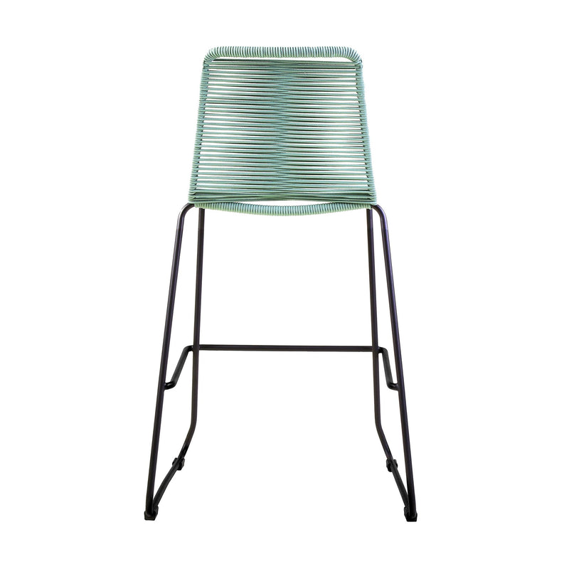 Shasta 30" and 26" Outdoor Metal and Rope Stackable Barstool - Furniture City (CA)l