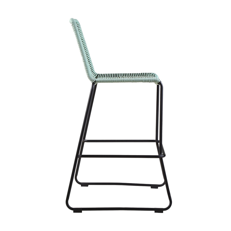 Shasta 30" and 26" Outdoor Metal and Rope Stackable Barstool - Furniture City (CA)l