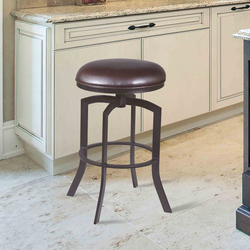 Studio 26" Counter Height Barstool in Auburn Bay finish with Brown Faux Leather - Furniture City (CA)l