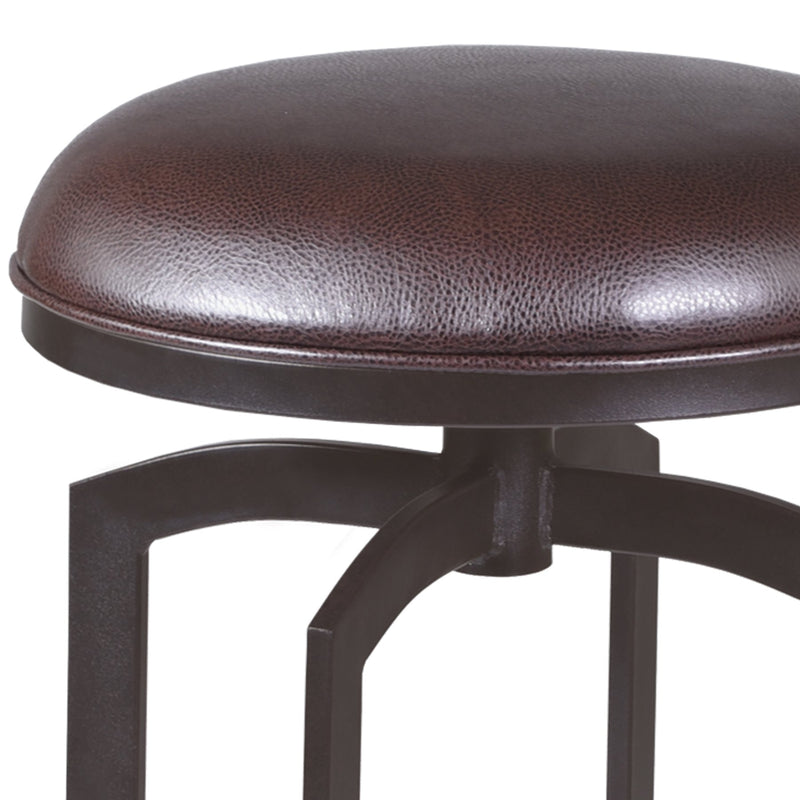 Studio 30" Bar Height Barstool in Auburn Bay finish with Brown Faux Leather - Furniture City (CA)l