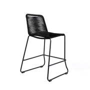 Shasta 26" Outdoor Metal and Black Rope Stackable Counter Stool - Set of 2 - Furniture City (CA)l