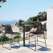 Shasta 26" Outdoor Metal and Black Rope Stackable Counter Stool - Set of 2 - Furniture City (CA)l