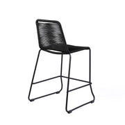 Shasta 30" Outdoor Metal and Black Rope Stackable Barstool - Set of 2 - Furniture City (CA)l